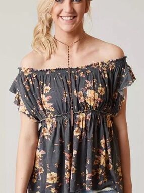 We The Free Floral Off-Shoulder Top
